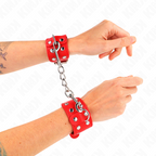 KINK - PULSERAS CON DOBLE HILERA DE TACHUELAS AJUSTABLES ROJAS