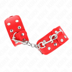 KINK - PULSERAS CON DOBLE HILERA DE TACHUELAS AJUSTABLES ROJAS