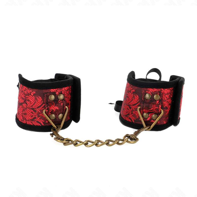 KINK - POLSINI SCANDAL DETTAGLI IN PIZZO ROSSO-NERO 24,5 CM X 6,5 CM