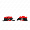 KINK - MANETTE-POLSI ELASTICIZZATI IN PIZZO DETTAGLI CUORE ROSSO REGOLABILI 22-35 CM