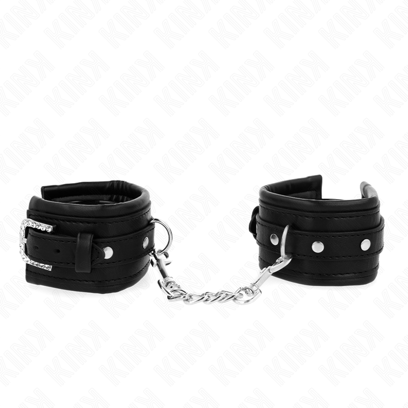 KINK - ESPOSAS CON HEBILLA Y STRASS NEGRO AJUSTABLES 25-32 CM X 5,5 CM