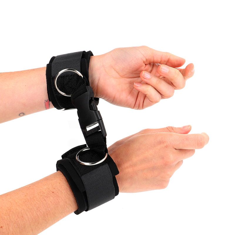 KINK - MUÑEQUERA DE NEOPRENO CON CORREAS Y HEBILLAS NEGRA AJUSTABLE 22-34 CM
