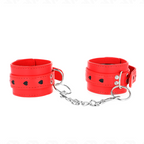 KINK - ESPOSAS ROJAS CON INCRUSTACIÓN DE CORAZÓN NEGRO AJUSTABLES 21-28 CM X 5,5 CM