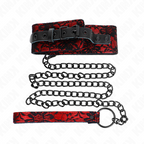 KINK - LACE COLLAR WITH BELT REAL LEATHER 105 CM / 44 X 5.5 CM