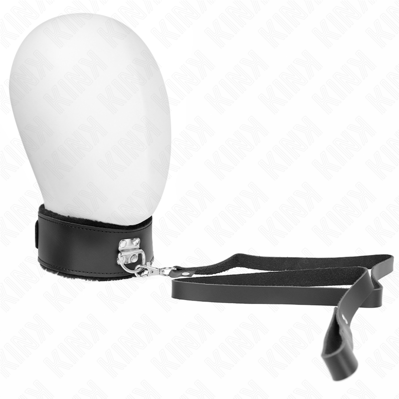 KINK - COLLAR WITH 116 CM BELT WITH ADJUSTABLE BLACK LEATHER CUFF 40-48 CM X 6 CM