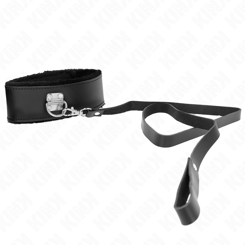 KINK - COLLAR WITH 116 CM BELT WITH ADJUSTABLE BLACK LEATHER CUFF 40-48 CM X 6 CM