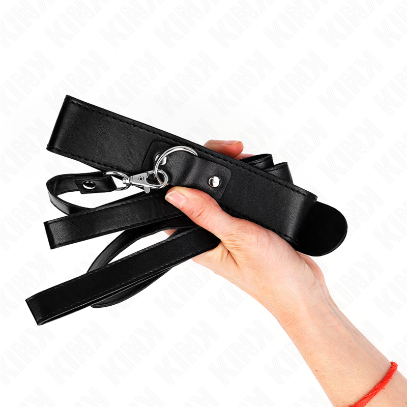 KINK - COLLARE CON CINTURA 116 CM BRACCIALE NERO REGOLABILE 32-50 CM X 8 CM
