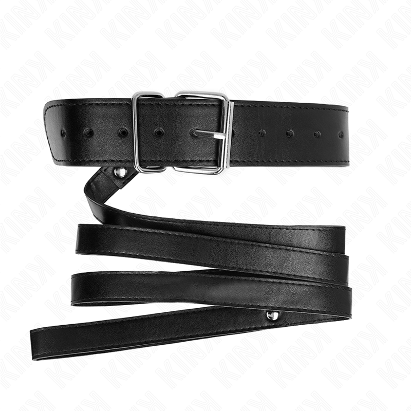 KINK - COLLARE CON CINTURA 116 CM BRACCIALE NERO REGOLABILE 32-50 CM X 8 CM