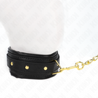 KINK - SPONGE FAUX LEATHER COLLAR AND BRACELET SET MODEL 1 ADJUSTABLE 37-54 CM X 3 CM
