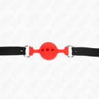 KINK - BAVAGLIO INTERAMENTE IN SILICONE 55 x 2 CM CON SFERA DA 4 CM TAGLIA S ROSSO REGOLABILE 35-51 CM