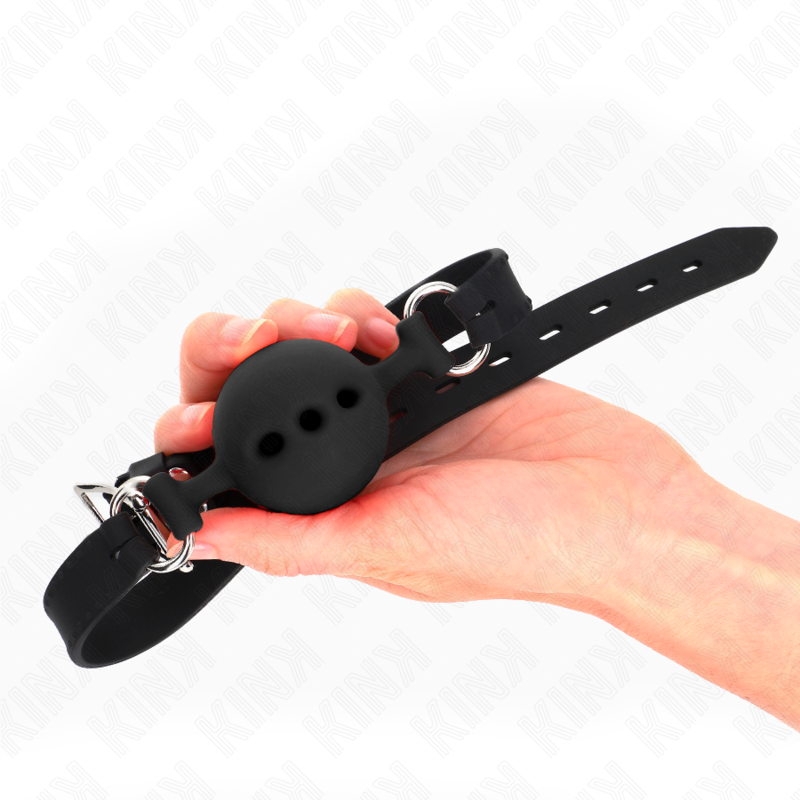 KINK - BASTONE INTERAMENTE IN SILICONE 55 x 2 CM CON SFERA DA 5 CM TAGLIA L NERO REGOLABILE 35-51 CM