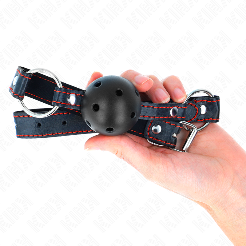 KINK - GAG A PALLINA CAVO RIGIDO NERO MODELLO 2 65 x 2,5 CM