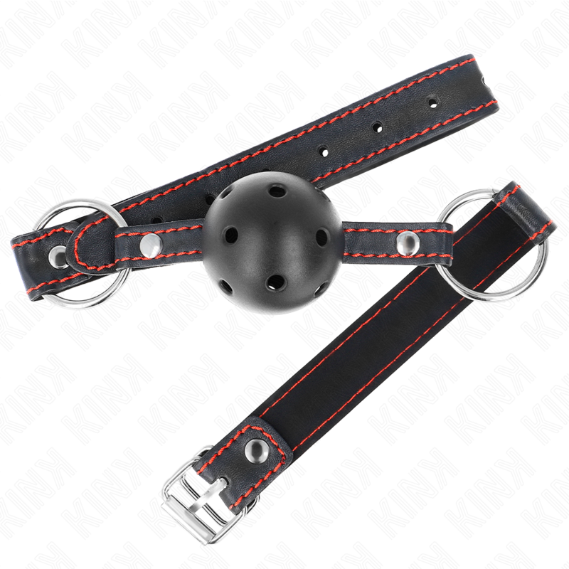 KINK - GAG A PALLINA CAVO RIGIDO NERO MODELLO 2 65 x 2,5 CM