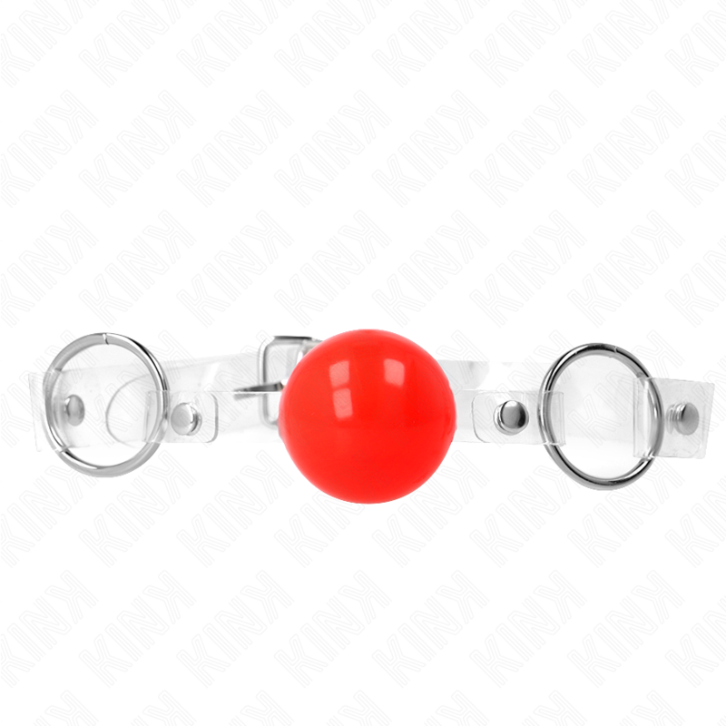 KINK - BOLA PVC TRANSPARENTE ROJA 4 CM MORDAZA AJUSTABLE