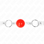 KINK - BOLA PVC TRANSPARENTE ROJA 4 CM MORDAZA AJUSTABLE