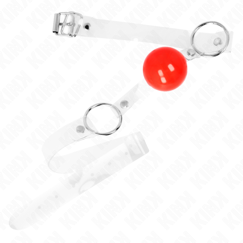 KINK - BOLA PVC TRANSPARENTE ROJA 4 CM MORDAZA AJUSTABLE