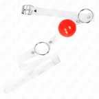 KINK - BOLA PVC TRANSPARENTE ROJA 4 CM MORDAZA AJUSTABLE