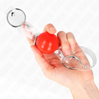 KINK - BOLA PVC TRANSPARENTE ROJA 4 CM MORDAZA AJUSTABLE