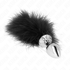 KINK - TAPÓN ANAL DE ACERO INOXIDABLE 11 x 7 CM CON PLUMA DE 11 CM