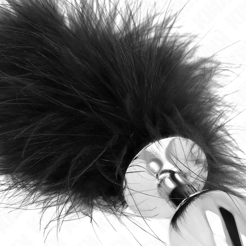 KINK - TAPÓN ANAL DE ACERO INOXIDABLE 11 x 7 CM CON PLUMA DE 11 CM