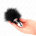 KINK - TAPÓN ANAL DE ACERO INOXIDABLE 11 x 7 CM CON PLUMA DE 11 CM