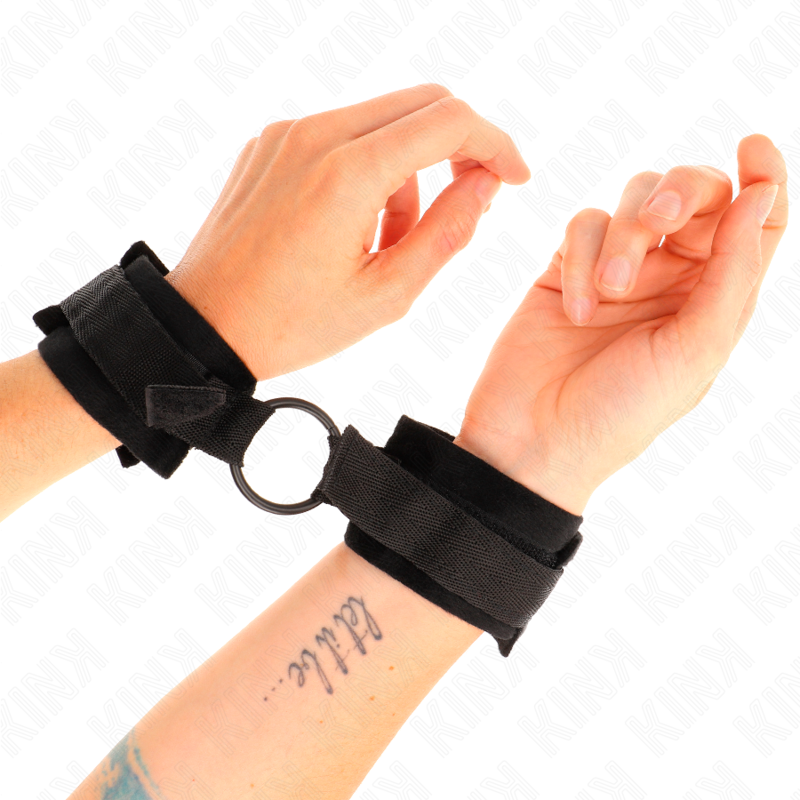 KINK - POLSINI PRINCIPIANTE PELLICCIA 25 CM CON O-RING 4 CM NERO REGOLABILE 15-25 CM