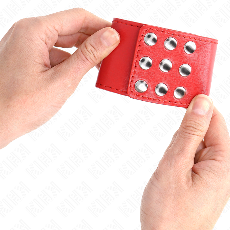 KINK - MANETTE CON BOTTONE A PRESSIONE ROSSO REGOLABILE 19-24 CM X 5,5 CM