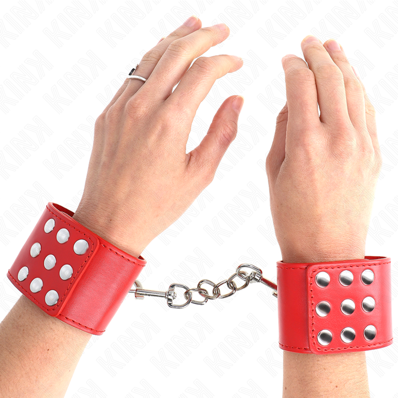 KINK - MANETTE CON BOTTONE A PRESSIONE ROSSO REGOLABILE 19-24 CM X 5,5 CM