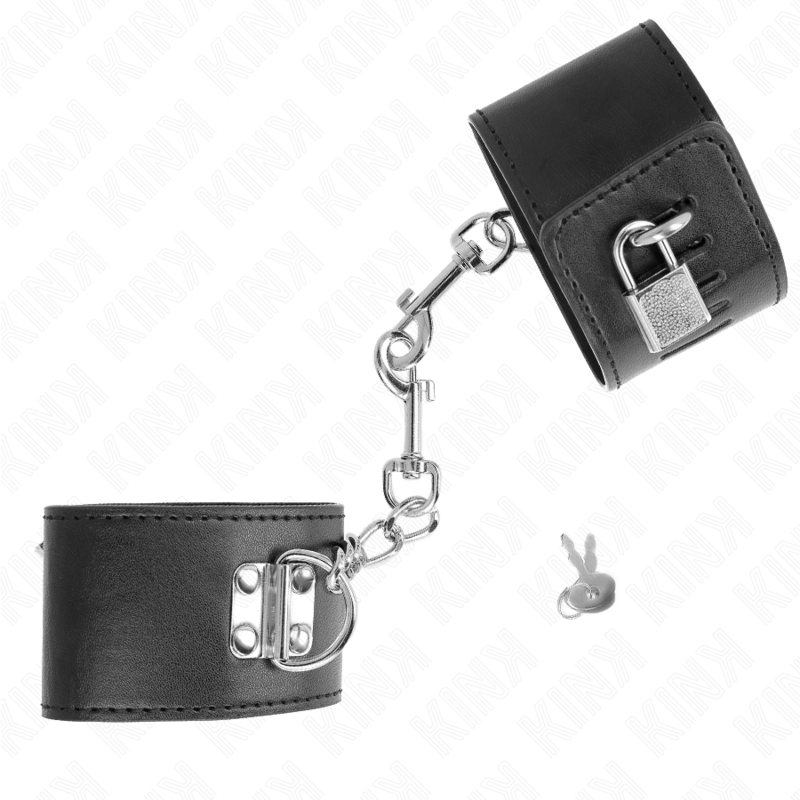 KINK - HANDCUFFS WITH ADJUSTABLE BLACK PADLOCK CLOSURE 16-23 CM X 5.5 CM