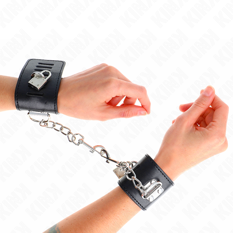 KINK - HANDCUFFS WITH ADJUSTABLE BLACK PADLOCK CLOSURE 16-23 CM X 5.5 CM