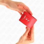 KINK - HANDCUFFS WITH ADJUSTABLE RED PADLOCK CLOSURE 16-23 CM X 5.5 CM