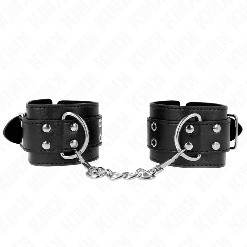 KINK - ADJUSTABLE DOUBLE-BUCKLE HANDCUFFS BLACK 19-26 CM