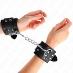 KINK - ADJUSTABLE DOUBLE-BUCKLE HANDCUFFS BLACK 19-26 CM