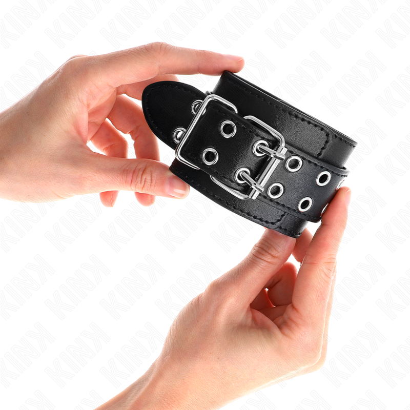 KINK - ADJUSTABLE DOUBLE-BUCKLE HANDCUFFS BLACK 19-26 CM