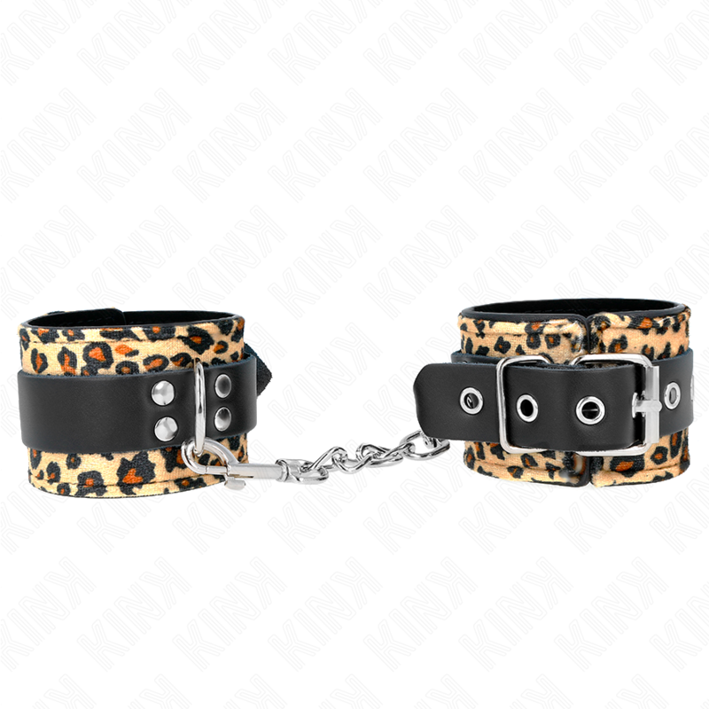 KINK - CINTURINO DA POLSO IN VERA PELLE LEOPARDATA REGOLABILE 18-29 CM X 5,5 CM