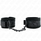 KINK - DARK LACE COVERED NEOPRENE CUFFS ADJUSTABLE BLACK 20-29 CM X 5 CM