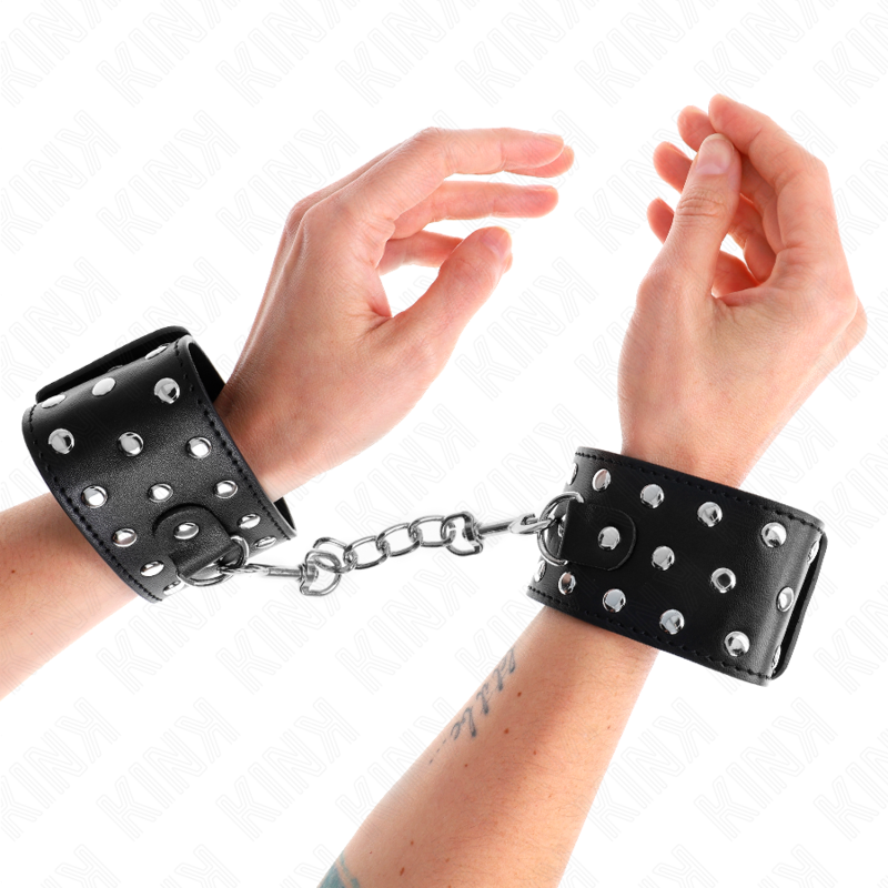 KINK - MUÑEQUERAS PUNK AJUSTABLES 19-24 CM X 5,5 CM
