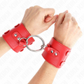 KINK - MANETTE FISSE CON ANELLO E BORCHIE REGOLABILI ROSSO 17-22 CM X 6,5 CM