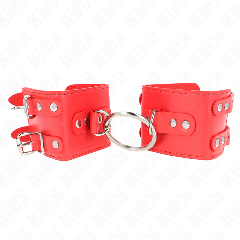KINK - MANETTE FISSE CON ANELLO E BORCHIE REGOLABILI ROSSO 17-22 CM X 6,5 CM