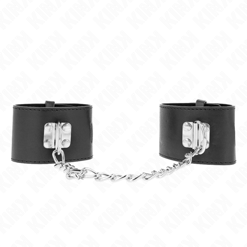 KINK - FIXED HANDCUFFS WITH 30 CM CHAIN AND ADJUSTABLE PADLOCK CLOSURE 16-23 CM X 5.5 CM