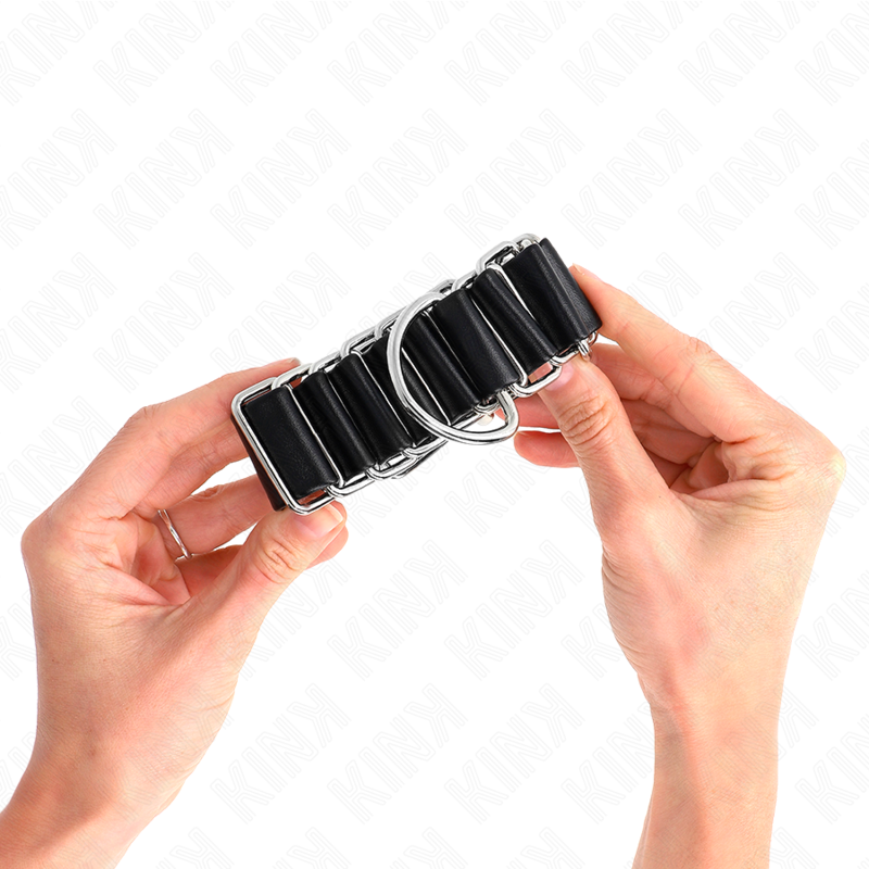 KINK - MANETTE SOTTILI A CERNIERA NERE REGOLABILI 16-22 CM X 3,5 CM