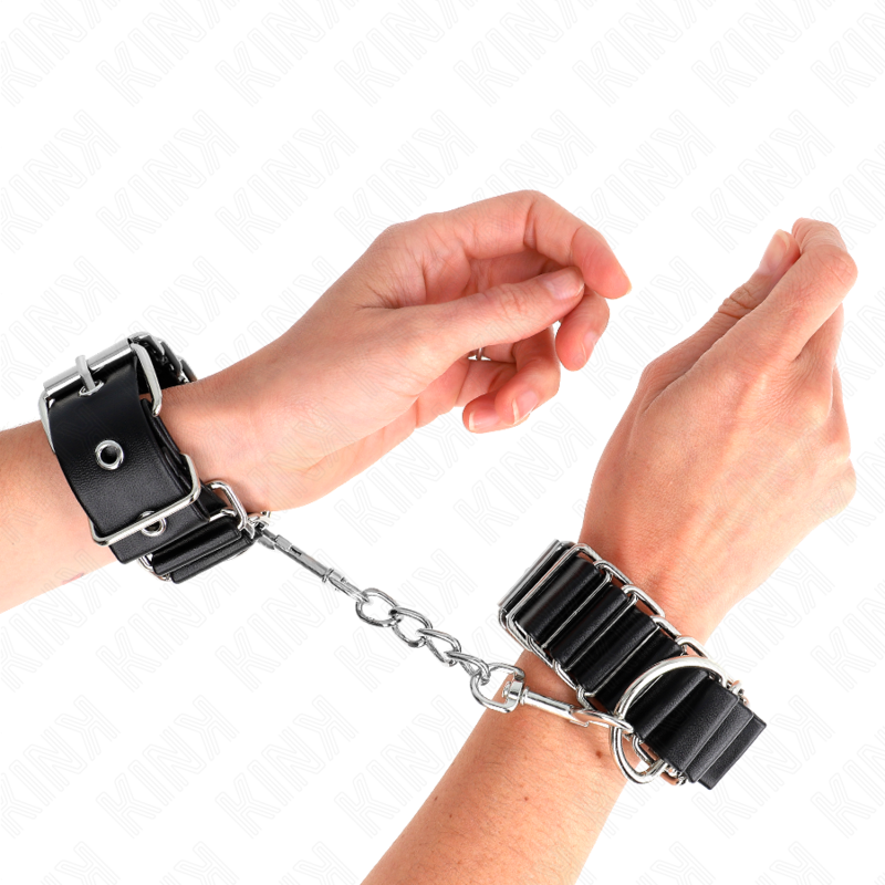 KINK - MANETTE SOTTILI A CERNIERA NERE REGOLABILI 16-22 CM X 3,5 CM