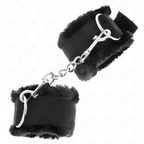 KINK - MANETTE FODERATE IN PELLICCIA NERE REGOLABILI 17-31 CM X 7 CM