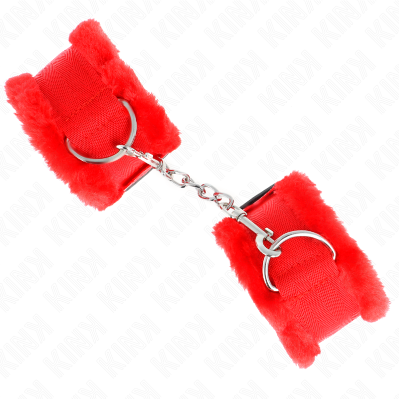 KINK - ESPOSAS CON FORRO DE PELUCHE ROJO AJUSTABLES 17-31 CM X 7 CM