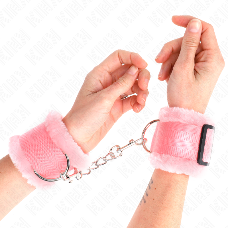 KINK - ESPOSAS CON FORRO DE PIEL ROSA AJUSTABLES 17-31 CM X 7 CM