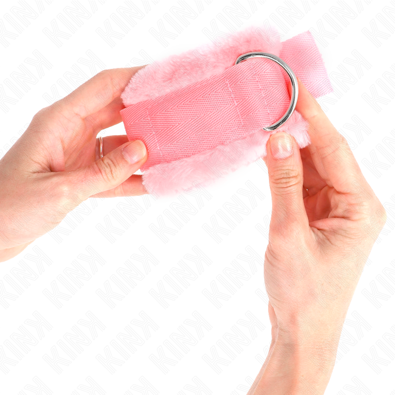 KINK - ESPOSAS CON FORRO DE PIEL ROSA AJUSTABLES 17-31 CM X 7 CM