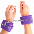 KINK - ESPOSAS CON FORRO DE PIEL SINTÉTICA PREMIUM VIOLETA CON CORREA VIOLETA AJUSTABLE 17-29 CM X 6 CM