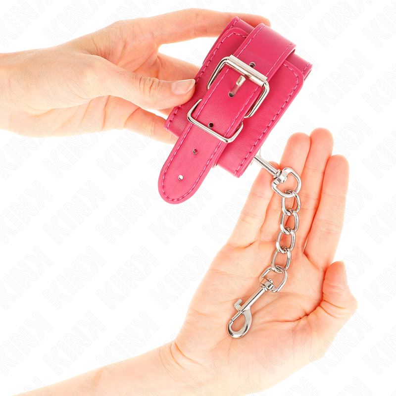 KINK - MANETTE ROSA LAMPONE CON FODERA ROSA LAMPONE REGOLABILE 20-28 CM X 5,5 CM