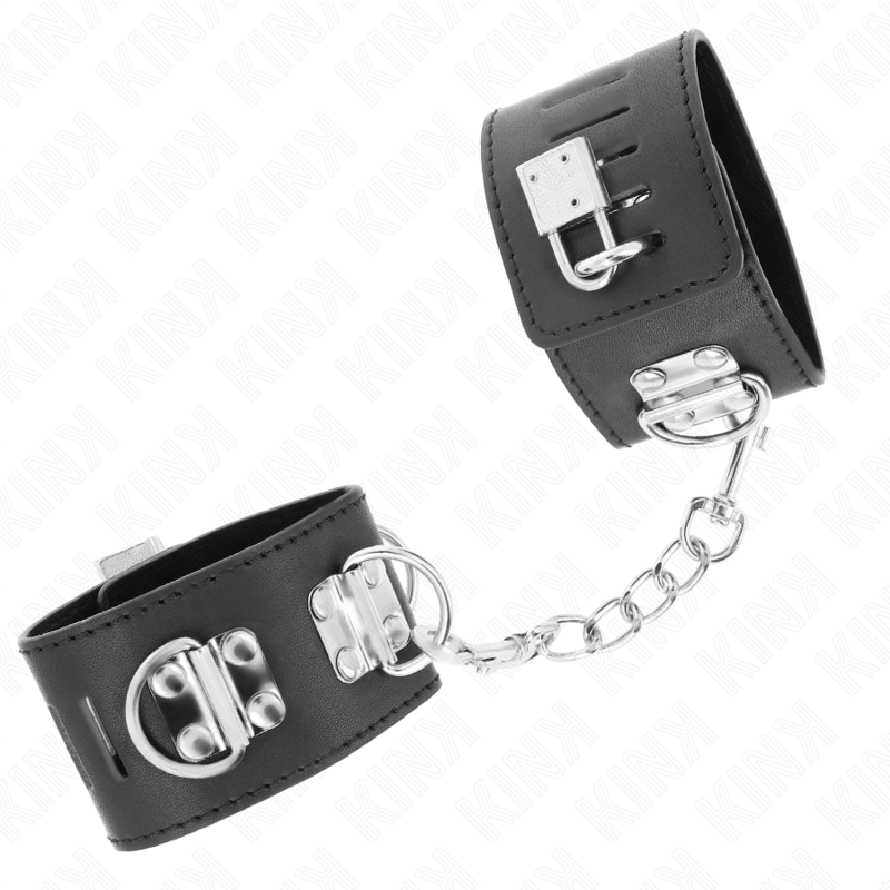 KINK - MULTI-POSITION HANDCUFFS WITH ADJUSTABLE PADLOCK CLOSURE BLACK 16-23 CM X 5.5 CM