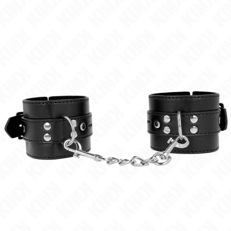 KINK - MANETTE NERE CON CINTURINO NERO REGOLABILE 17-28 CM X 6 CM